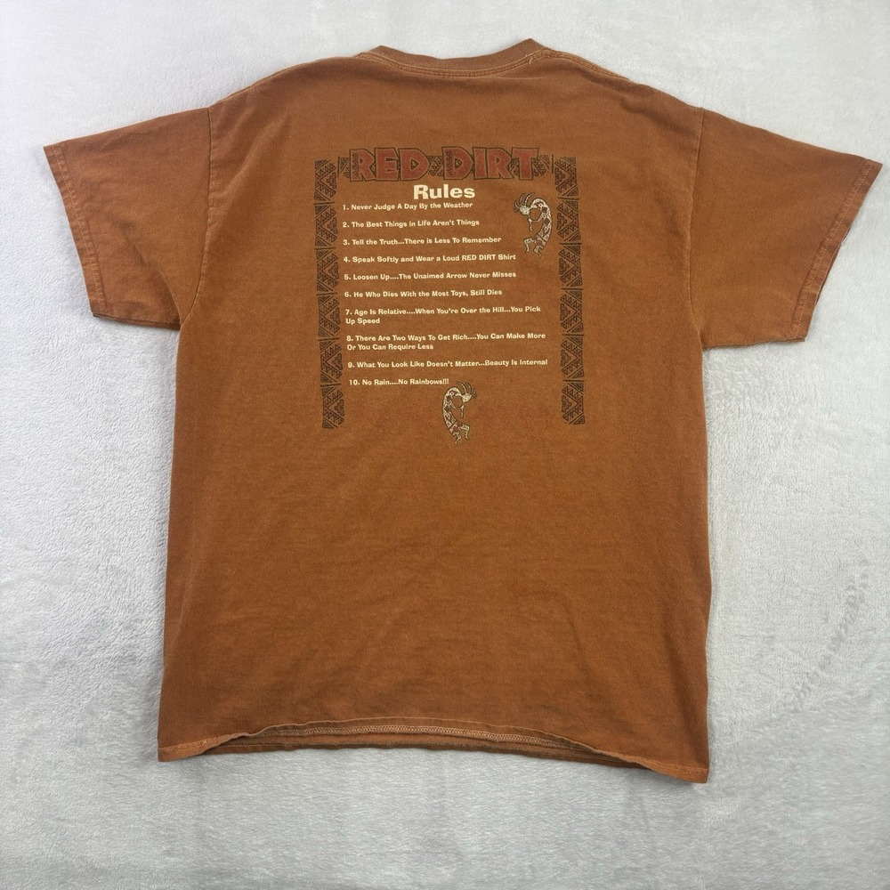 Original Red Dirt Rules Shirt Company Sedona Arizona Orange Shirt Men's LG
